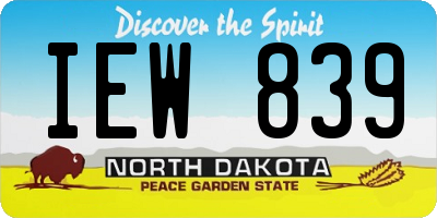 ND license plate IEW839
