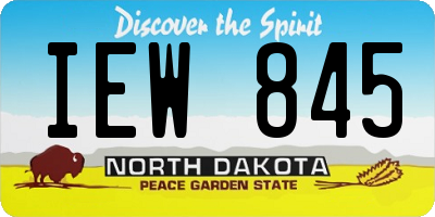 ND license plate IEW845