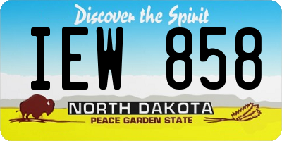 ND license plate IEW858