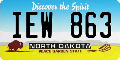 ND license plate IEW863
