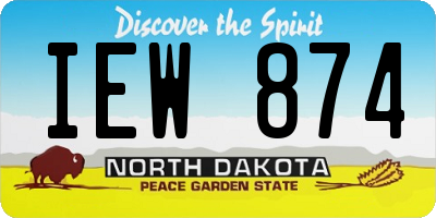 ND license plate IEW874