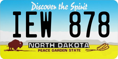ND license plate IEW878