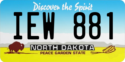 ND license plate IEW881