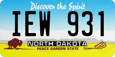 ND license plate IEW931