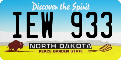 ND license plate IEW933