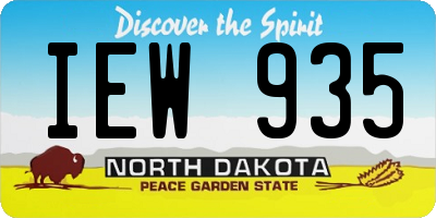ND license plate IEW935