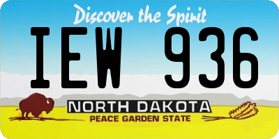 ND license plate IEW936