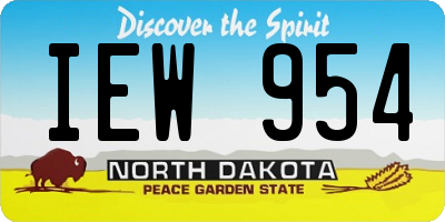 ND license plate IEW954