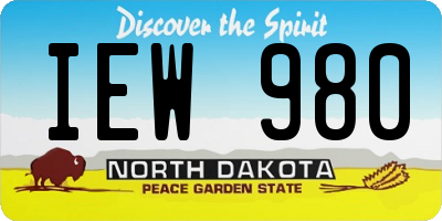 ND license plate IEW980