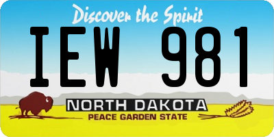 ND license plate IEW981