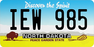 ND license plate IEW985