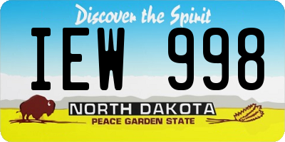 ND license plate IEW998