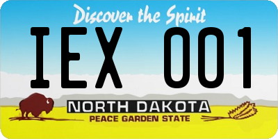 ND license plate IEX001