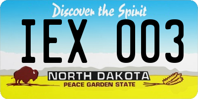 ND license plate IEX003