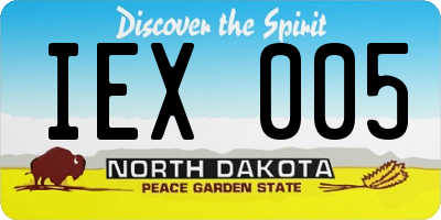 ND license plate IEX005