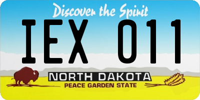 ND license plate IEX011