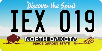 ND license plate IEX019
