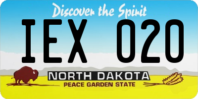 ND license plate IEX020