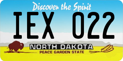 ND license plate IEX022