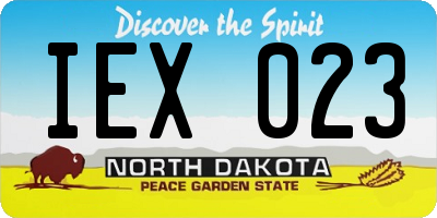 ND license plate IEX023