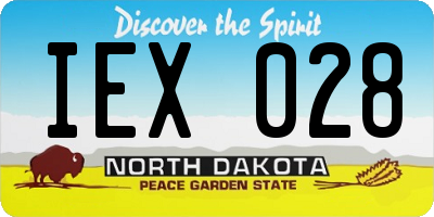 ND license plate IEX028