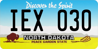ND license plate IEX030