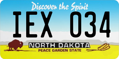 ND license plate IEX034