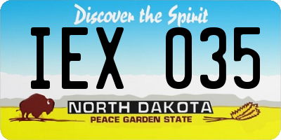 ND license plate IEX035