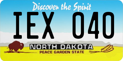 ND license plate IEX040