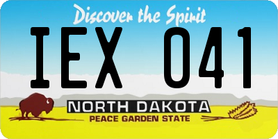 ND license plate IEX041