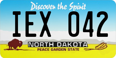 ND license plate IEX042