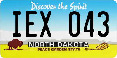 ND license plate IEX043