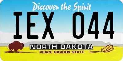 ND license plate IEX044