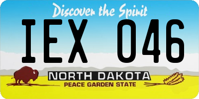 ND license plate IEX046