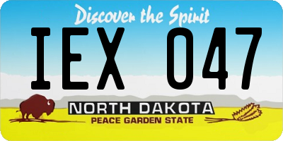 ND license plate IEX047