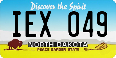 ND license plate IEX049