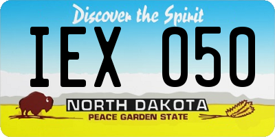 ND license plate IEX050