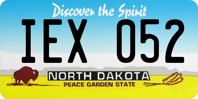 ND license plate IEX052