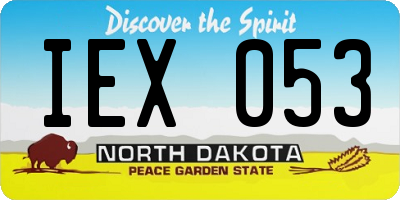 ND license plate IEX053