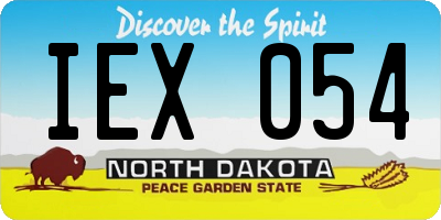 ND license plate IEX054