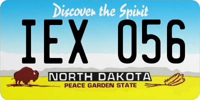 ND license plate IEX056