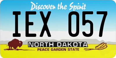ND license plate IEX057