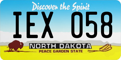 ND license plate IEX058