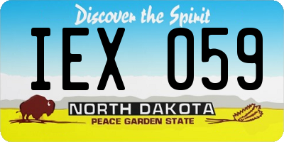 ND license plate IEX059
