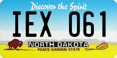ND license plate IEX061
