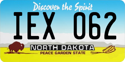 ND license plate IEX062