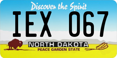 ND license plate IEX067