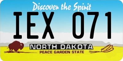 ND license plate IEX071