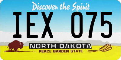 ND license plate IEX075