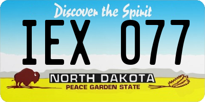 ND license plate IEX077